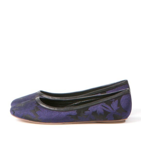 Purple Jacquard & Leather Loafers Handmade - Picture 9 of 15